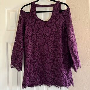 Chaser Deep Purple Lace Mini Dress